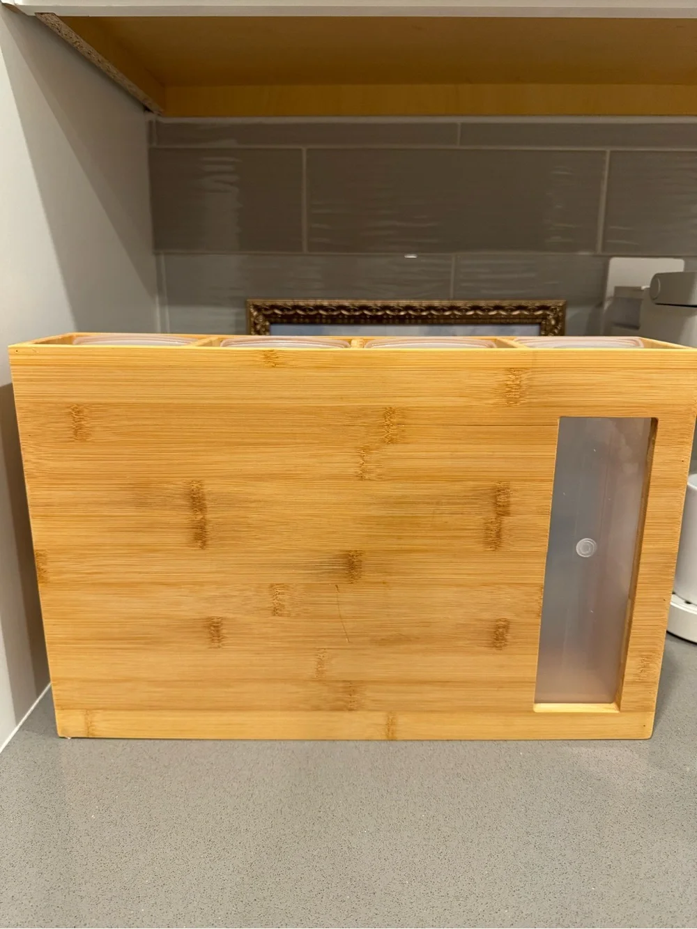 Bamboo Cutting Board with Pull-Out Drawers - Natural (NWOT)
